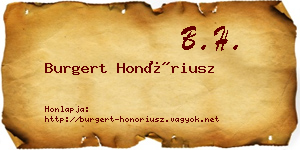 Burgert Honóriusz névjegykártya